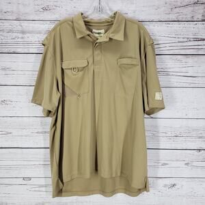 GANDER MTN. Brown Hiking Outdoor Tech UV. Short Sleeve Shirt Size 2XL